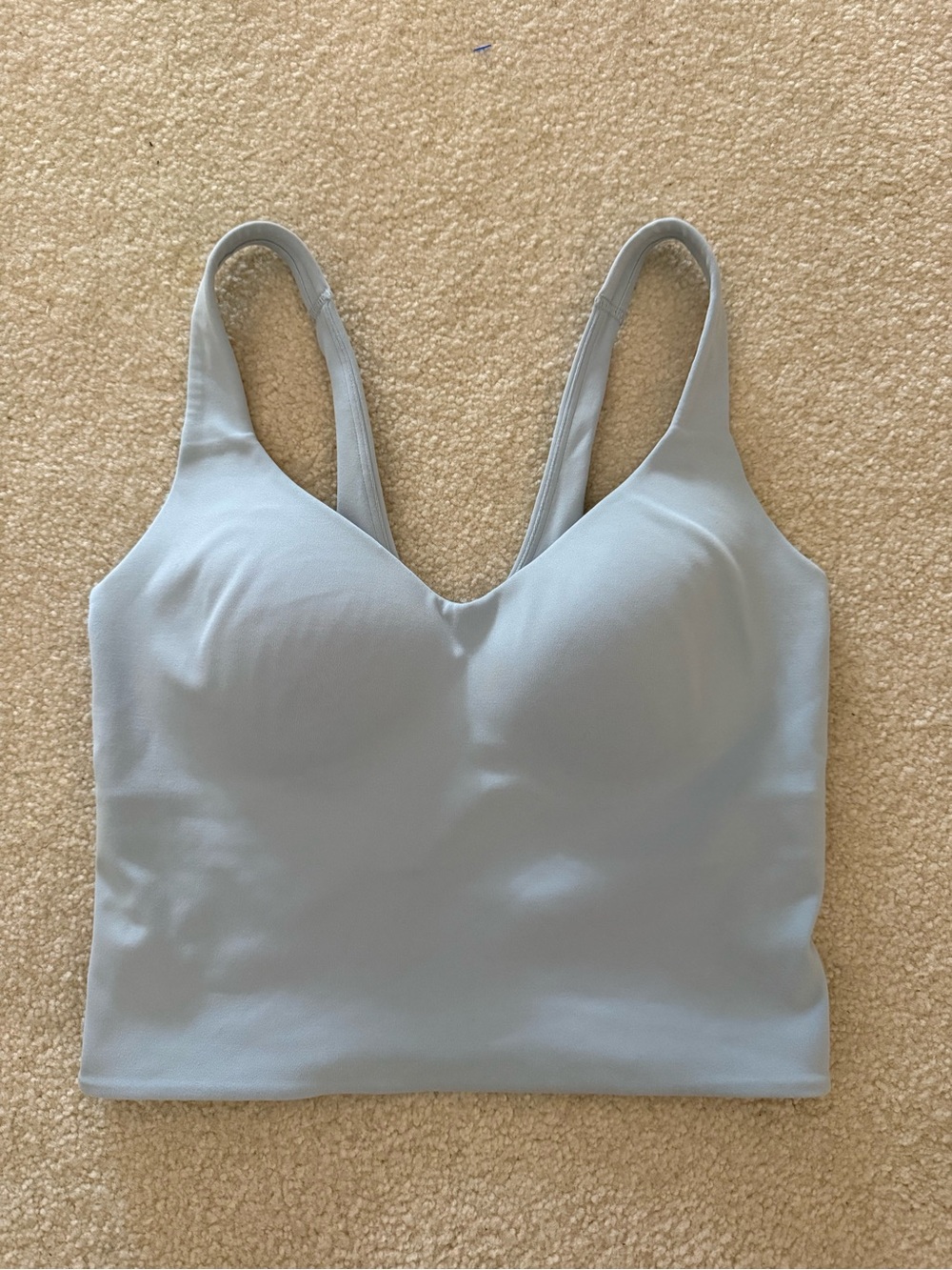 Nike Alate Dri-FIT Light Blue Longline Sports Bra Tank Seamless Bralette Sz S